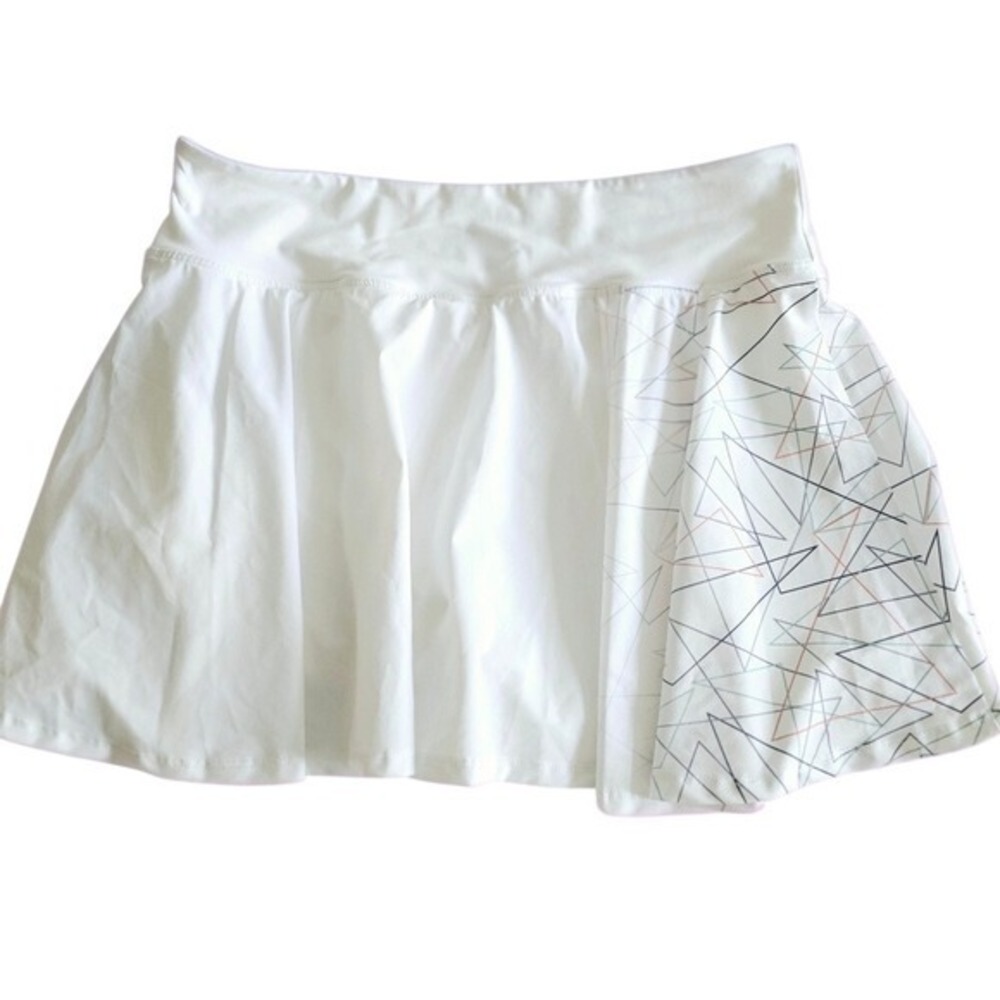 Lija Womens White Geometric Print Athletic Tennis Golf Skort Size Medium Canada